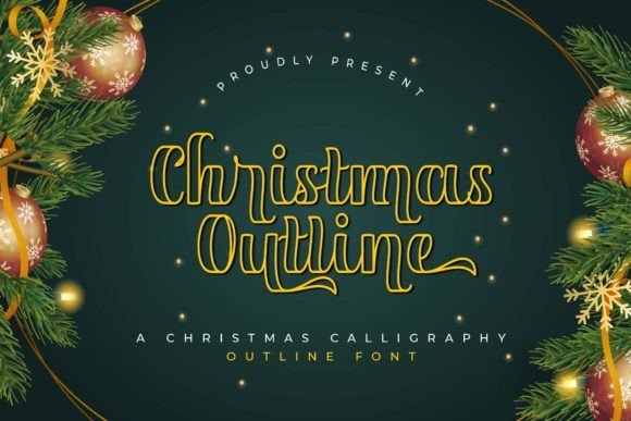 Christmas Outline Font for Web Design